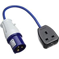 Silverline 341082 - Convertidor de enchufe 16 A macho a 13 A hembra (Enchufe 16 A a toma 13 A)